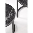 NORA modern 2 részes dohányzóasztal szett – fekete márvány / fekete - 53/43cm