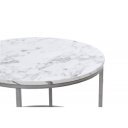 PALMER modern 2 részes dohányzóasztal szett – márvány / ezüst - 60/38cm