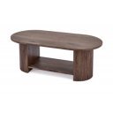 PRESTON modern ovális dohányzóasztal – dió -120cm