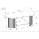 PRESTON modern ovális dohányzóasztal – dió -120cm