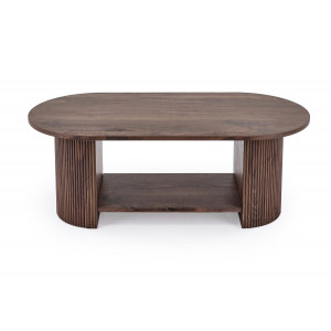 PRESTON modern ovális dohányzóasztal – dió -120cm