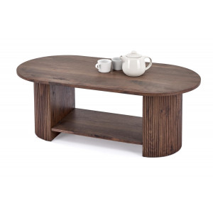 PRESTON modern ovális dohányzóasztal – dió -120cm
