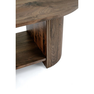 PRESTON modern ovális dohányzóasztal – dió -120cm