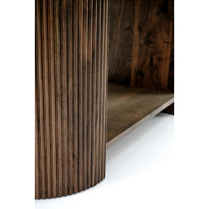 PRESTON modern ovális dohányzóasztal – dió -120cm