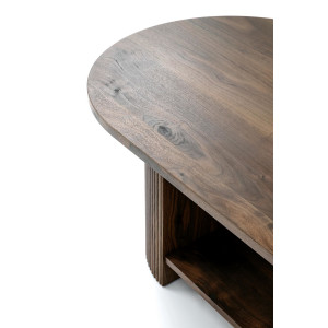 PRESTON modern ovális dohányzóasztal – dió -120cm