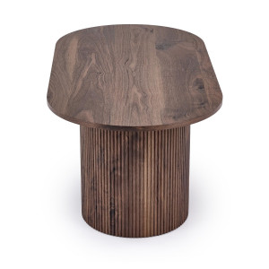 PRESTON modern ovális dohányzóasztal – dió -120cm