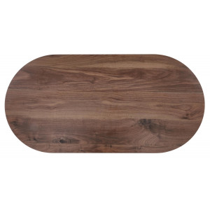 PRESTON modern ovális dohányzóasztal – dió -120cm