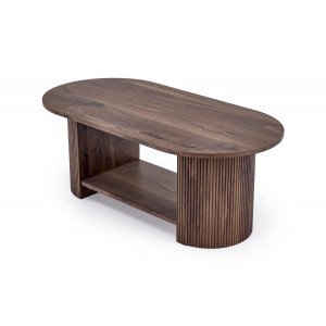 PRESTON modern ovális dohányzóasztal – dió -120cm