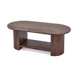 PRESTON modern ovális dohányzóasztal – dió -120cm