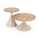 PIERSON modern 2 részes dohányzóasztal szett – tölgy / kasmír - 70/50cm