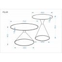 PIERSON modern 2 részes dohányzóasztal szett – tölgy / kasmír - 70/50cm