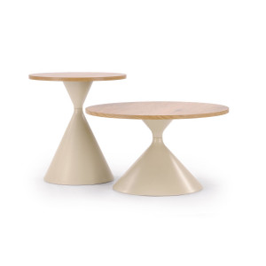 PIERSON modern 2 részes dohányzóasztal szett – tölgy / kasmír - 70/50cm