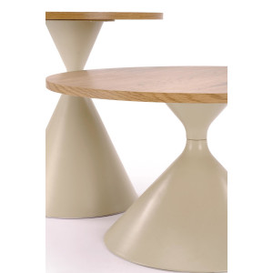 PIERSON modern 2 részes dohányzóasztal szett – tölgy / kasmír - 70/50cm