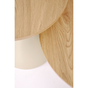 PIERSON modern 2 részes dohányzóasztal szett – tölgy / kasmír - 70/50cm
