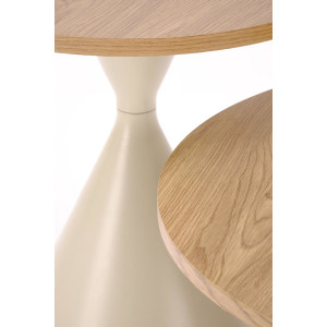 PIERSON modern 2 részes dohányzóasztal szett – tölgy / kasmír - 70/50cm