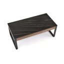 RYDER modern dohányzóasztal – fekete márvány / dió -121cm