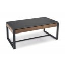 RYDER modern dohányzóasztal – fekete márvány / dió -121cm