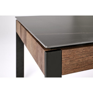 RYDER modern dohányzóasztal – fekete márvány / dió -121cm
