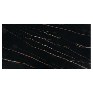 RYDER modern dohányzóasztal – fekete márvány / dió -121cm