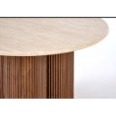 RAVEN modern dohányzóasztal – travertin / dió - 80cm