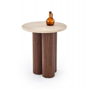 RAVEN modern lerakóasztal – travertin / dió - 50cm