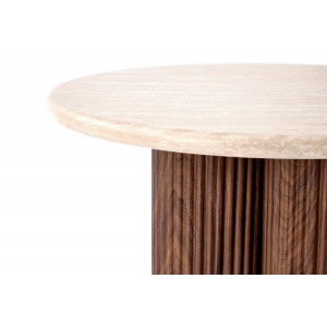RAVEN modern lerakóasztal – travertin / dió - 50cm
