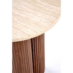 RAVEN modern lerakóasztal – travertin / dió - 50cm