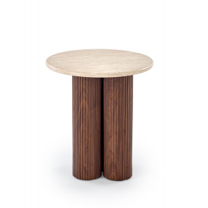RAVEN modern lerakóasztal – travertin / dió - 50cm