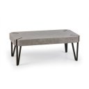 ELIOT modern dohányzóasztal – beton / fekete - 110cm