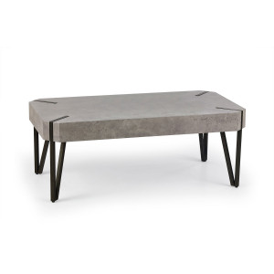 ELIOT modern dohányzóasztal – beton / fekete - 110cm