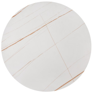 FOSTER modern dohányzóasztal szett – fehér márvány / arany - 63/48cm