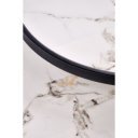 FOSTER modern 2 részes dohányzóasztal szett – fehér márvány / fekete - 63/48cm