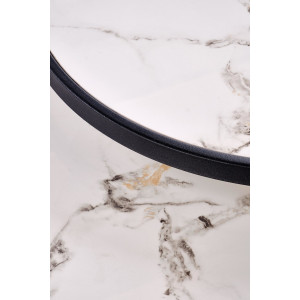 FOSTER modern 2 részes dohányzóasztal szett – fehér márvány / fekete - 63/48cm