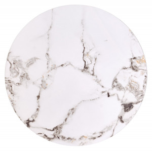 FOSTER modern 2 részes dohányzóasztal szett – fehér márvány / fekete - 63/48cm