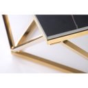 FINLEY modern dohányzóasztal – fekete márvány / arany - 80cm