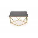 FINLEY modern dohányzóasztal – fekete márvány / arany - 80cm