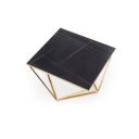 FINLEY modern dohányzóasztal – fekete márvány / arany - 80cm