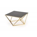 FINLEY modern dohányzóasztal – fekete márvány / arany - 80cm