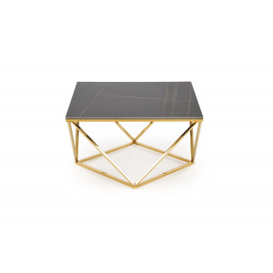 FINLEY modern dohányzóasztal – fekete márvány / arany - 80cm