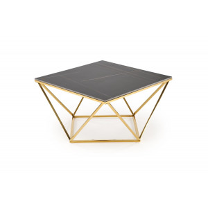 FINLEY modern dohányzóasztal – fekete márvány / arany - 80cm