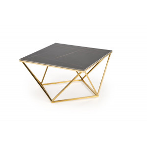 FINLEY modern dohányzóasztal – fekete márvány / arany - 80cm