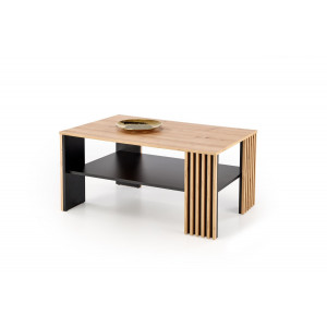FREMONT modern dohányzóasztal –  tölgy / fekete - 110cm