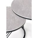 FLOREN modern 2 részes dohányzóasztal szett – szürke / fekete -80/60cm