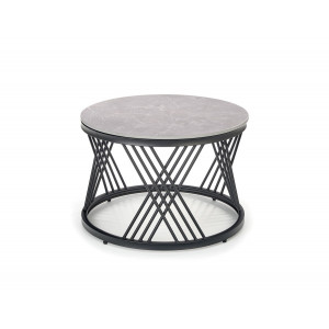 FLOREN modern 2 részes dohányzóasztal szett – szürke / fekete -80/60cm