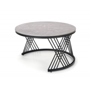 FLOREN modern 2 részes dohányzóasztal szett – szürke / fekete -80/60cm