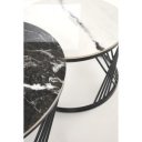 FLOREN modern 2 részes dohányzóasztal szett – fehér / fekete - 80/60cm