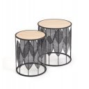 FORREST modern 2 részes dohányzóasztal szett – tölgy/ fekete -40/33cm