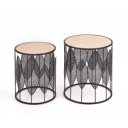 FORREST modern 2 részes dohányzóasztal szett – tölgy/ fekete -40/33cm