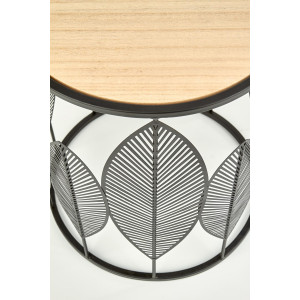 FORREST modern 2 részes dohányzóasztal szett – tölgy/ fekete -40/33cm