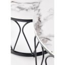 FERNLEY modern 2 részes dohányzóasztal szett – fehér márvány / fekete - 80/60cm